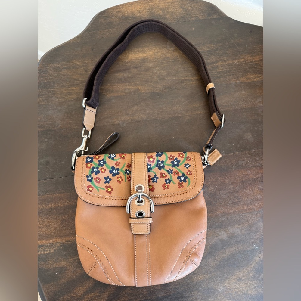 LABOR DAY SALE! Coach SoHo Swingpack Crossbody with handpainted floral design